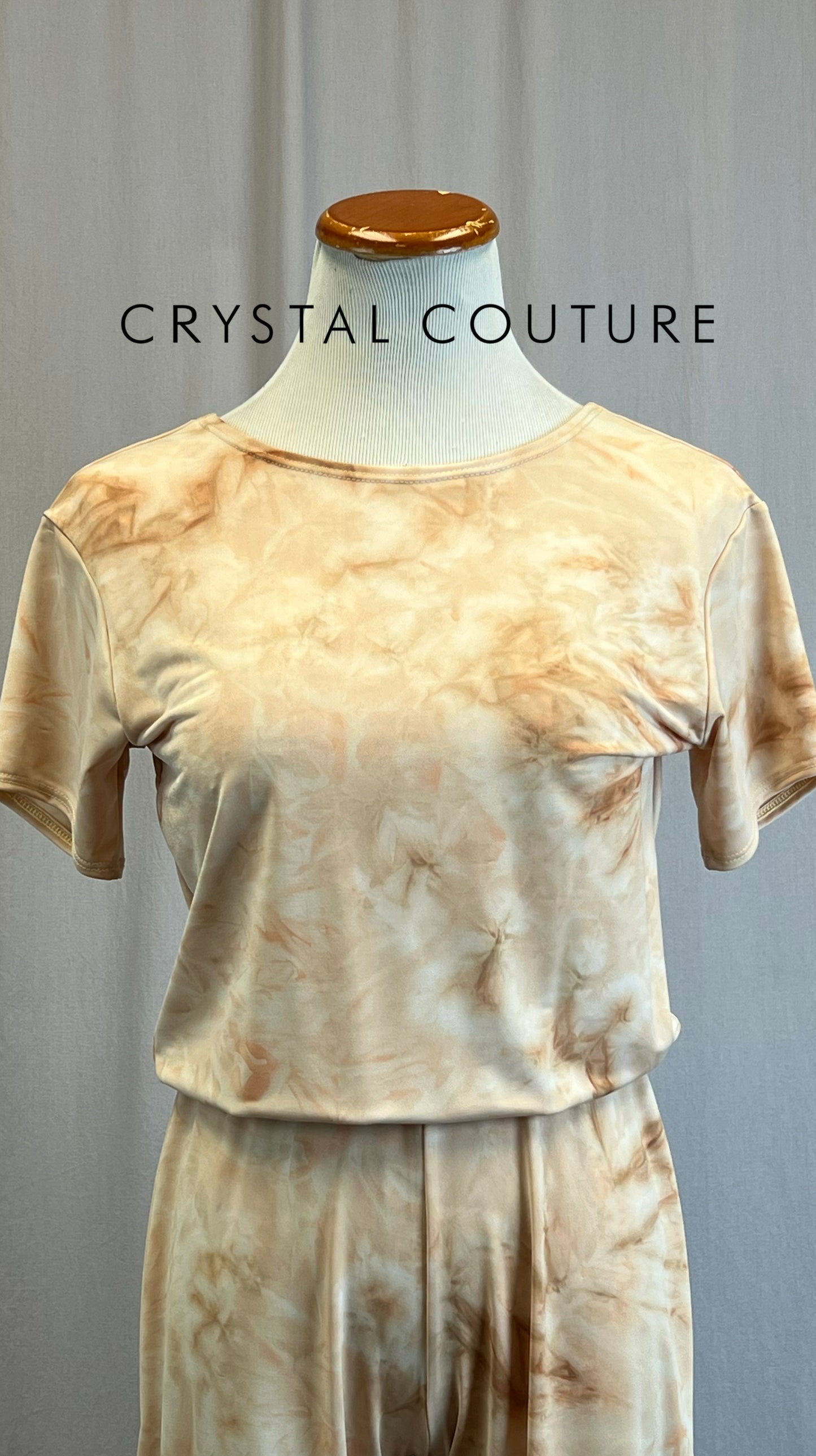*Brand New* Tan and Cream Marbled T-Shirt Unitard