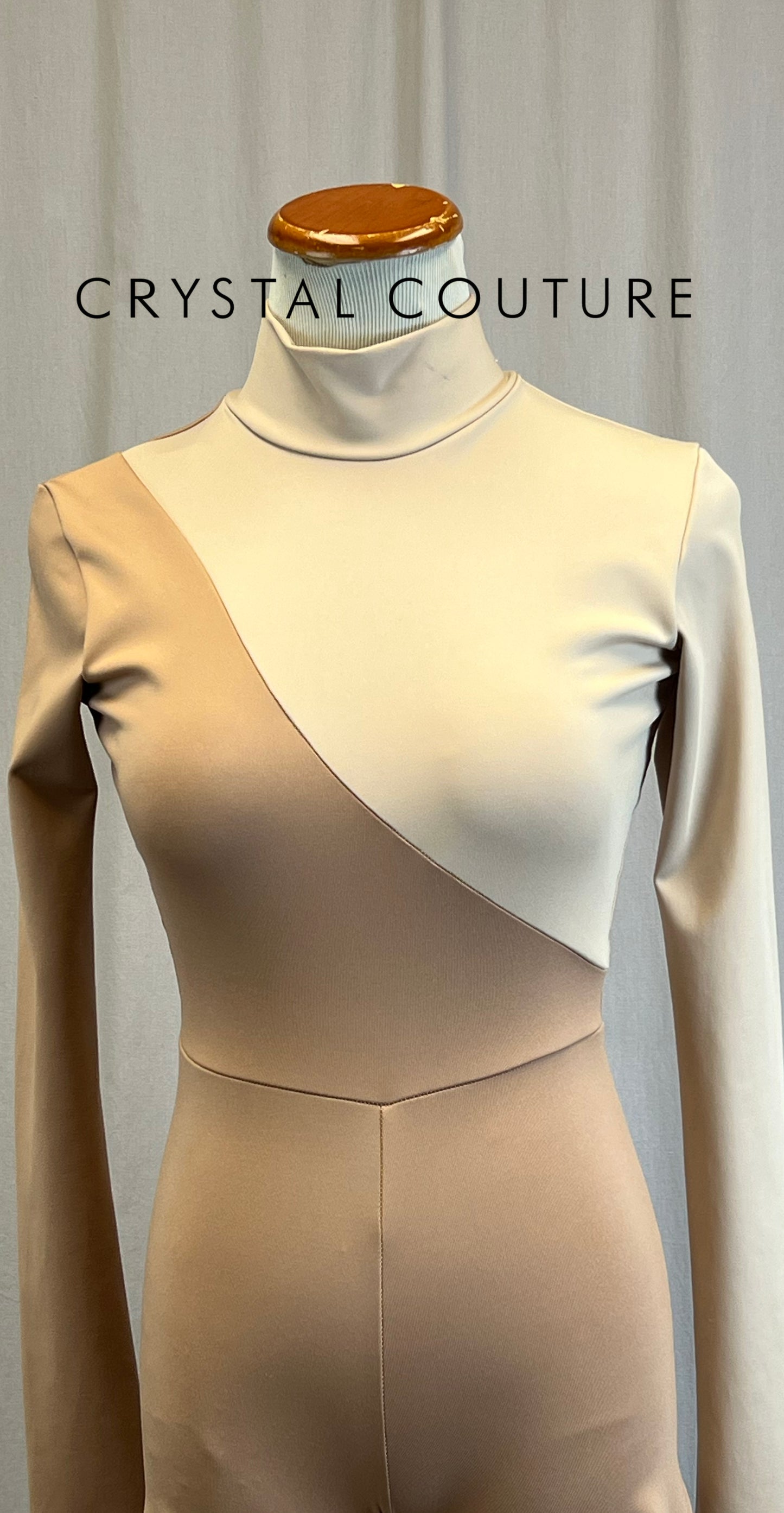 *Brand New* Tan and Taupe Colorblock Long Sleeve Unitard
