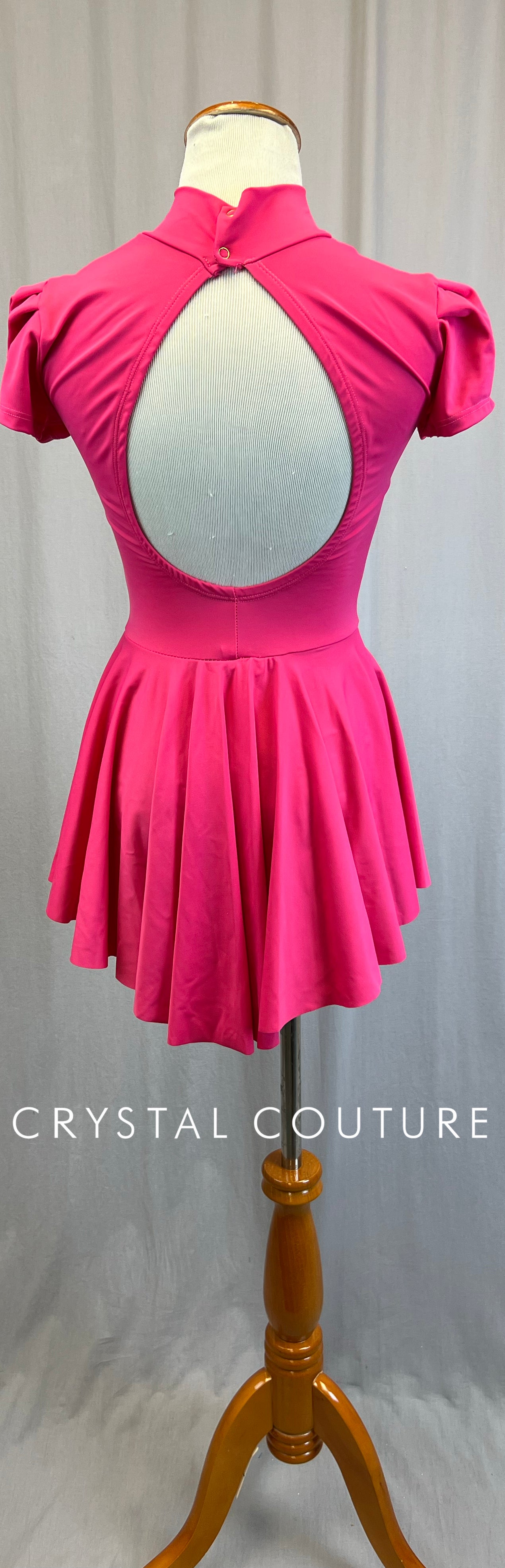 *Brand New* Hot Pink Mock Neck Cap Sleeve Dress