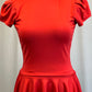 *Brand New* Cherry Red Mock Neck Cap Sleeve Dress