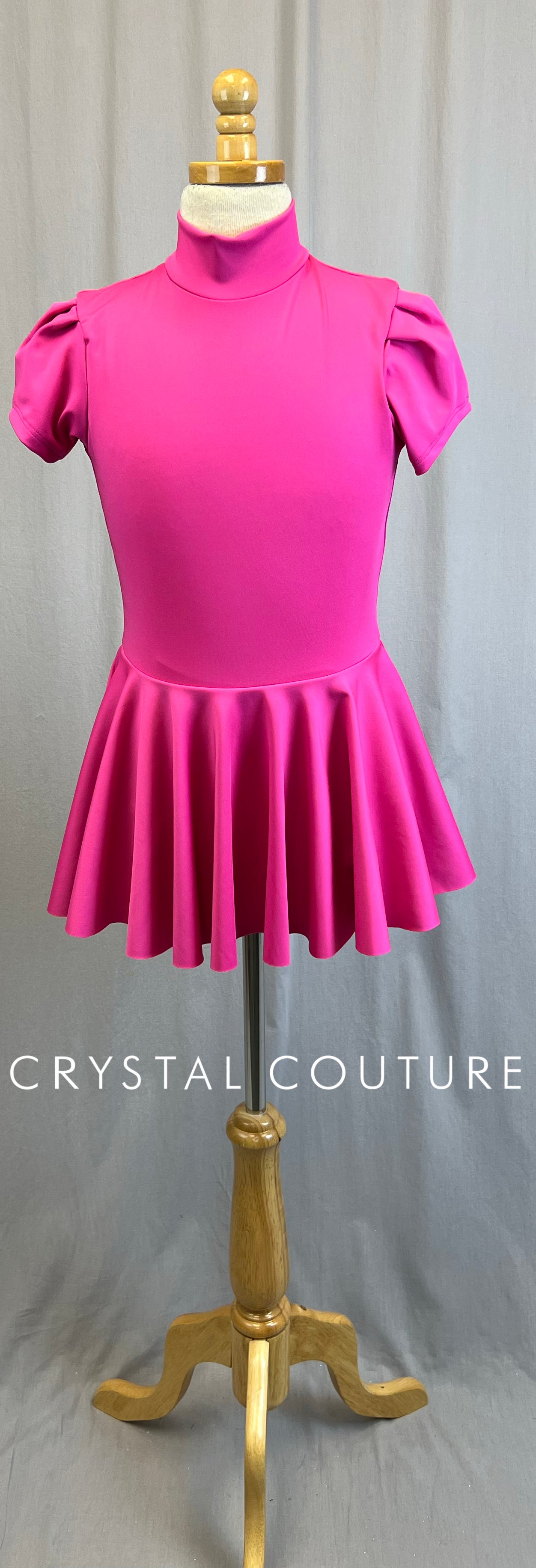 *Brand New* Bright Pink Mock Neck Cap Sleeve Dress