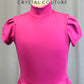 *Brand New* Bright Pink Mock Neck Cap Sleeve Dress