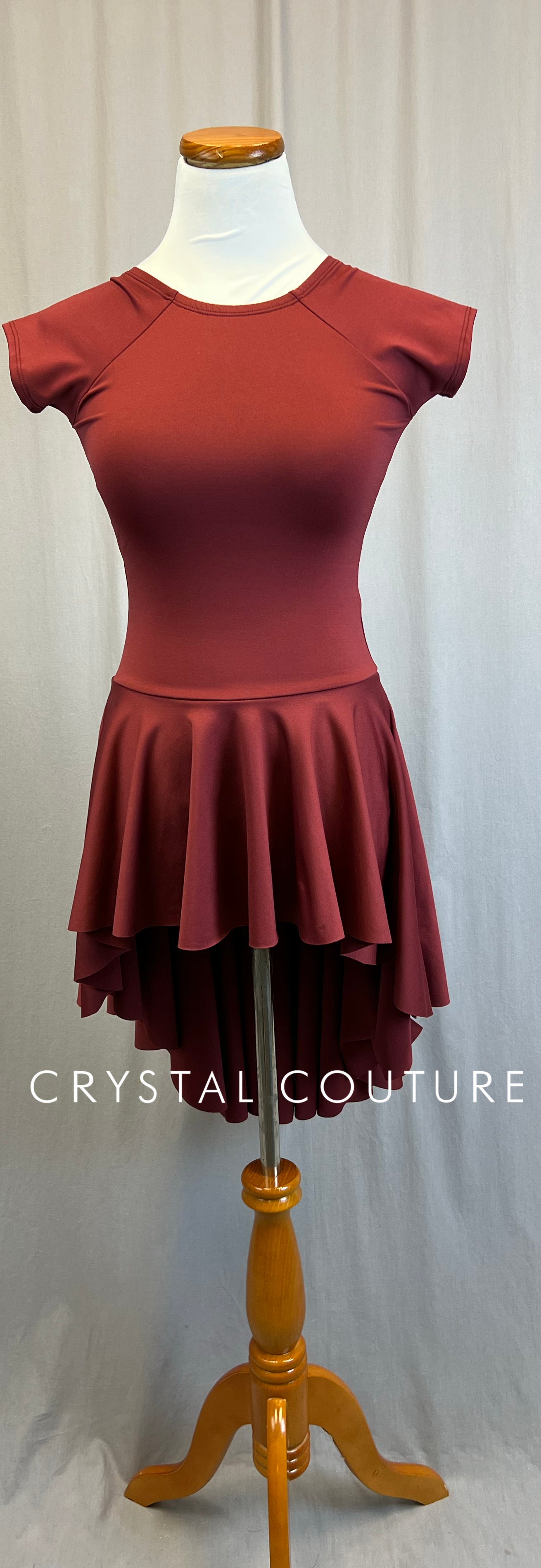 *Brand New* Burgundy Lycra Cap Sleeve Dress