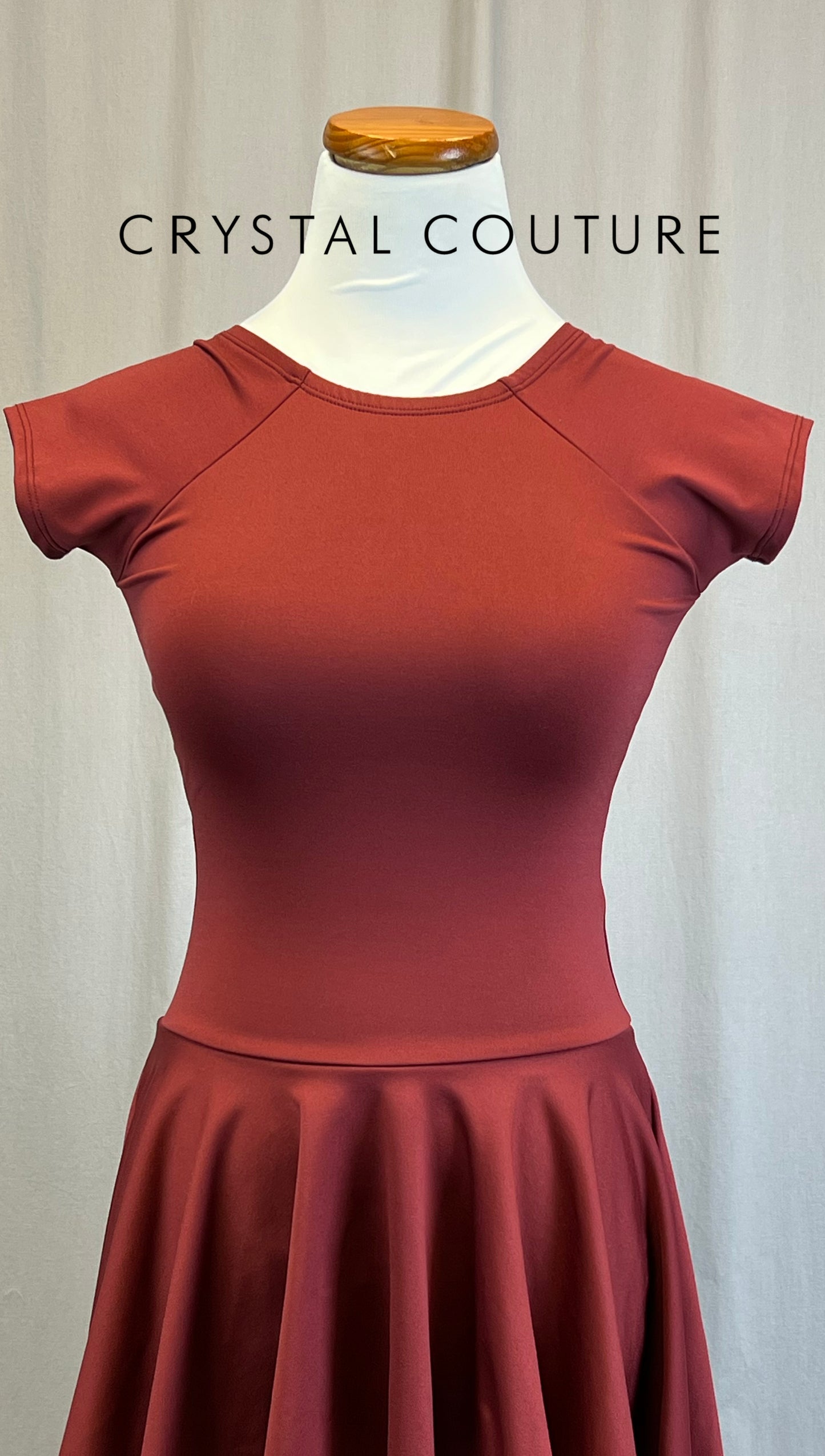 *Brand New* Burgundy Lycra Cap Sleeve Dress