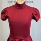 *Brand New* Burgundy Mock Neck Cap Sleeve Dress