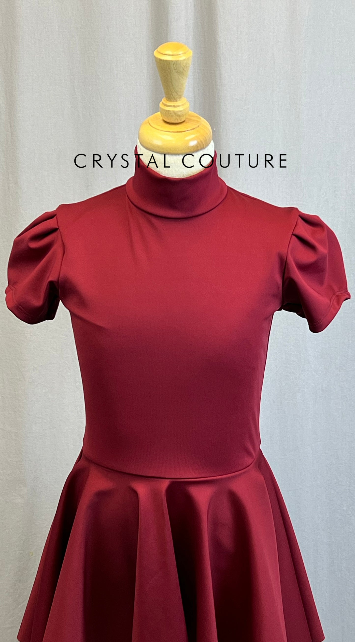 *Brand New* Burgundy Mock Neck Cap Sleeve Dress