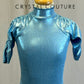 *Brand New* Light Blue Metallic Quarter Sleeve Unitard