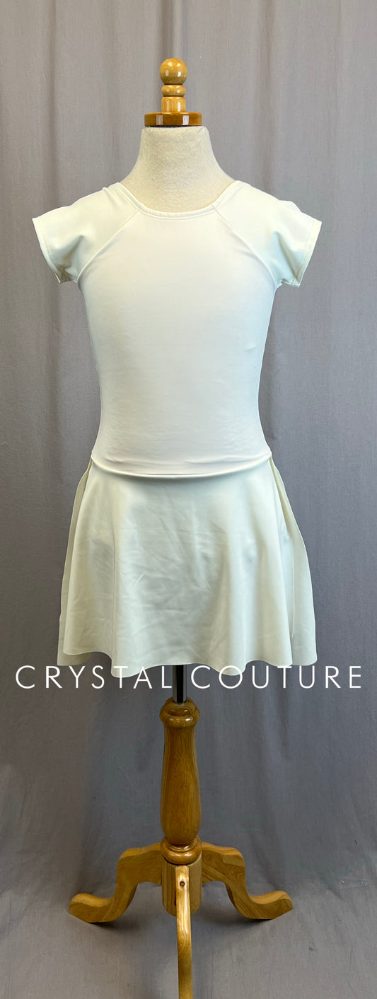 *Brand New* Cream Lycra Cap Sleeve Dress