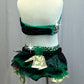 *Custom* Green and Black Sequin Money Themed Two-Piece Set - Rhinestones - Accessories