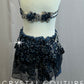 *Custom* Navy and Gray Lace Applique Skirt and Bra Top Set - Rhinestones - Accessories