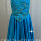 *Custom* Teal Structured Bodice Ballet Dress with Gold Accents - Rhinestones