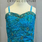 *Custom* Teal Structured Bodice Ballet Dress with Gold Accents - Rhinestones