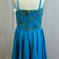 *Custom* Teal Structured Bodice Ballet Dress with Gold Accents - Rhinestones