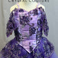 *Custom* Purple Off The Shoulder Bell Tutu Ballet Dress. - Rhinestones