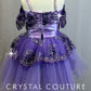 *Custom* Purple Off The Shoulder Bell Tutu Ballet Dress. - Rhinestones
