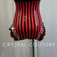 *Custom* Black and Red Striped Sequin Leotard with Ruffle Accents