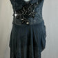 *Custom* Gray Lace Leotard with Mesh Asymetrical Skirt - Rhinestones