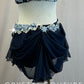 *Custom* Navy Blue and White Chiffon Draping Two-Piece Set - Rhinestones