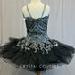 *Custom* Dark Gray and Black Platter with Appliques Tutu - Rhinestones