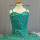 *Custom* Teal Lace and White Pancake Ballet Tutu - Rhinestones