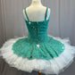 *Custom* Teal Lace and White Pancake Ballet Tutu - Rhinestones