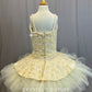 *Custom* Ivory Beaded Ballet Platter Tutu - Rhinestones