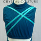 *Custom* Teal and Turquoise Crop Top and Brief Two-Piece Set