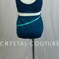 *Custom* Teal and Turquoise Crop Top and Brief Two-Piece Set