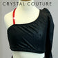 *Custom* Black Snakeskin with Red Accents Lycra Crop Top and Brief Set - Rhinestones