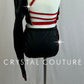 *Custom* Black Snakeskin with Red Accents Lycra Crop Top and Brief Set - Rhinestones