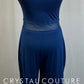 Navy and Light Blue Geometric Unitard- Rhinestones