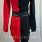 Black and Red Suitcoat Leotard with Mesh and Sequins-Rhinestones