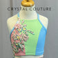 *Custom* Tri-Color Pastel Crop Top and Brief Set with Appliques - Rhinestones