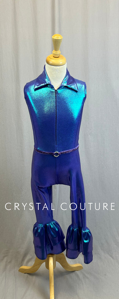 *Custom* Iridescent Flare Leg Jumpsuits