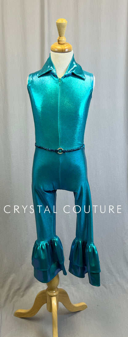 *Custom* Iridescent Flare Leg Jumpsuits