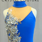 *Custom* Periwinkle Blue Leotard with Off-White Appliques-Rhinestones