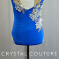 *Custom* Periwinkle Blue Leotard with Off-White Appliques-Rhinestones