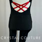 *Custom* Black Lycra and Ornate Velvet Unitard with Red Accents