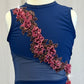 *Custom* Navy Mesh Unitard with Pink Appliques