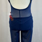 *Custom* Navy Mesh Unitard with Pink Appliques