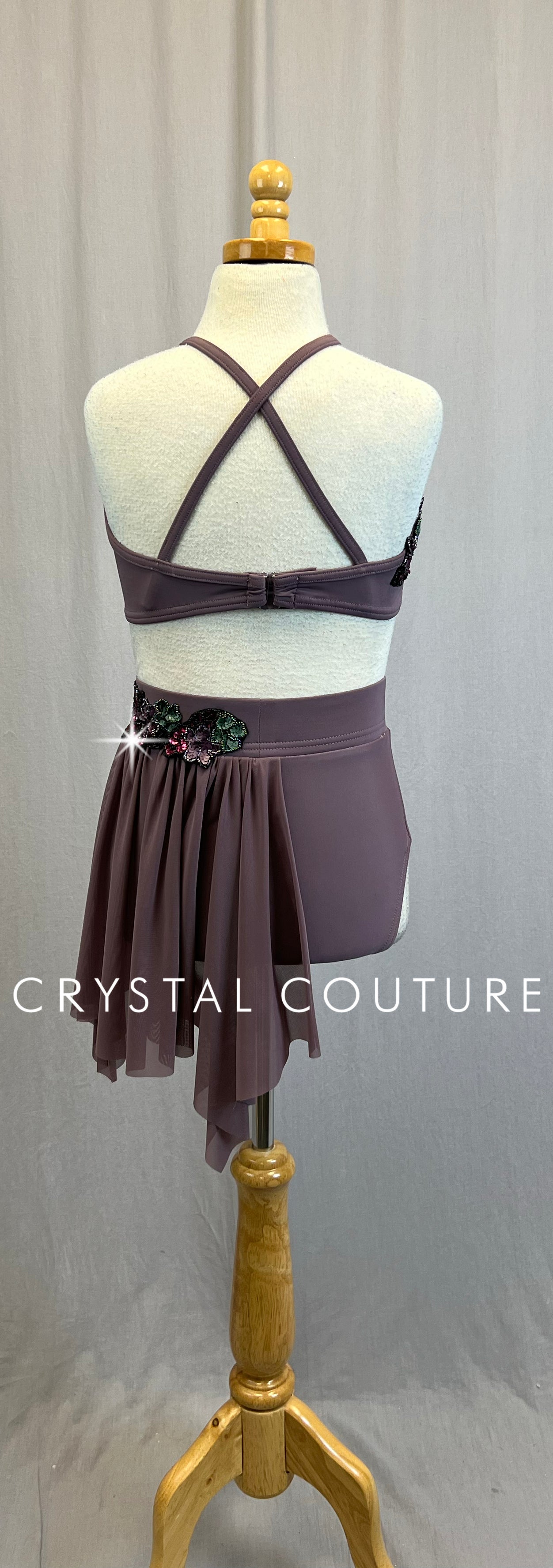 *Custom* Mauve Purple Two-Piece Crop Top and Brief Set