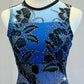 *Custom* Blue Ombre Floral Legging Unitard - Rhinestones