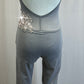 *Custom* Gray Mesh and Lycra Sleeveless Unitard with Beaded Appliques