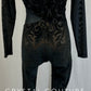 *Custom* Black Ornate Velvet and Mesh Long Sleeve Unitard
