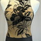 *Custom* Tan and Black Floral Embroidered Mesh Unitard