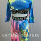 Bright Tie-Dye Long Sleeve and Pants *Love* Set-Rhinestones