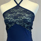 Navy Lycra and Lace Accent Leotard