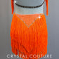 Neon Orange Fringe Ballroom Leotard -Rhinestones