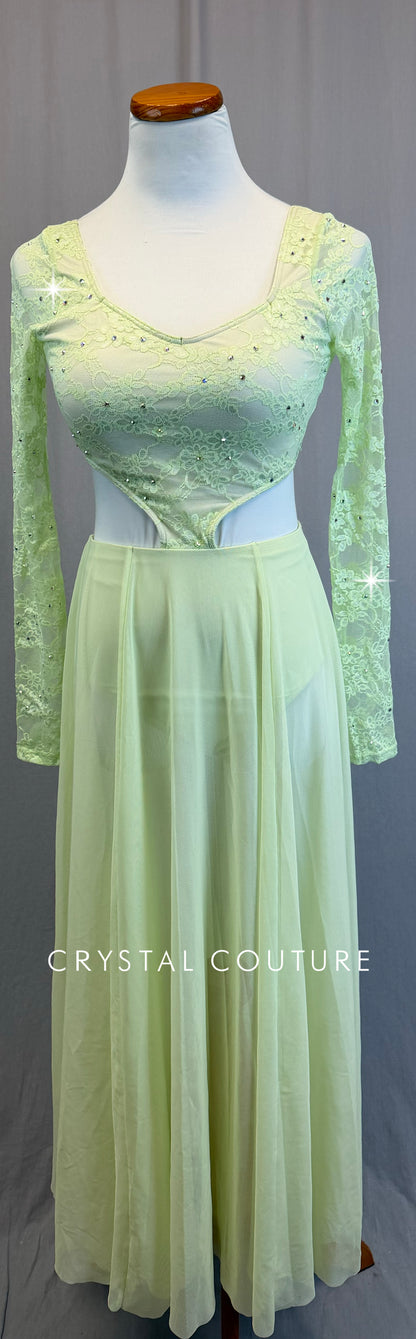 Light Green Lace Long Sleeve Dress