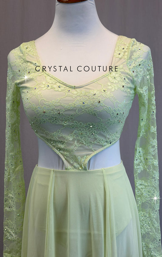 Light Green Lace Long Sleeve Dress